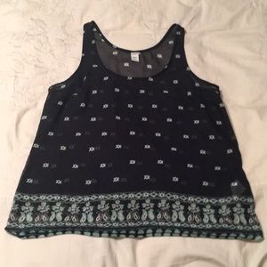 old navy sheer navy tank top
